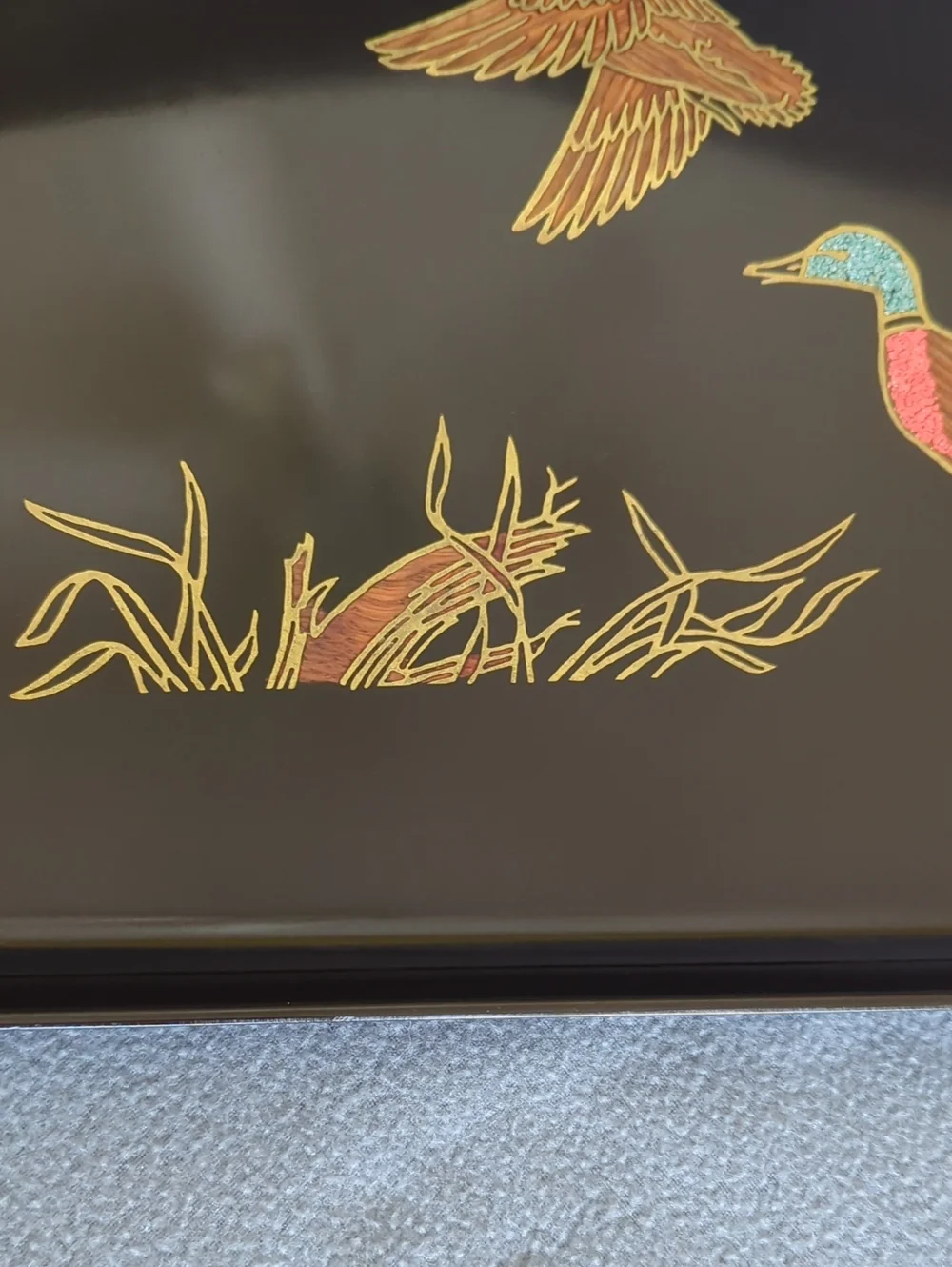 Couroc Of Monterey Vintage Serving Tray. Mallard Ducks.